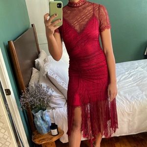 Jonathan Simkhai, lace high neck dress with lining